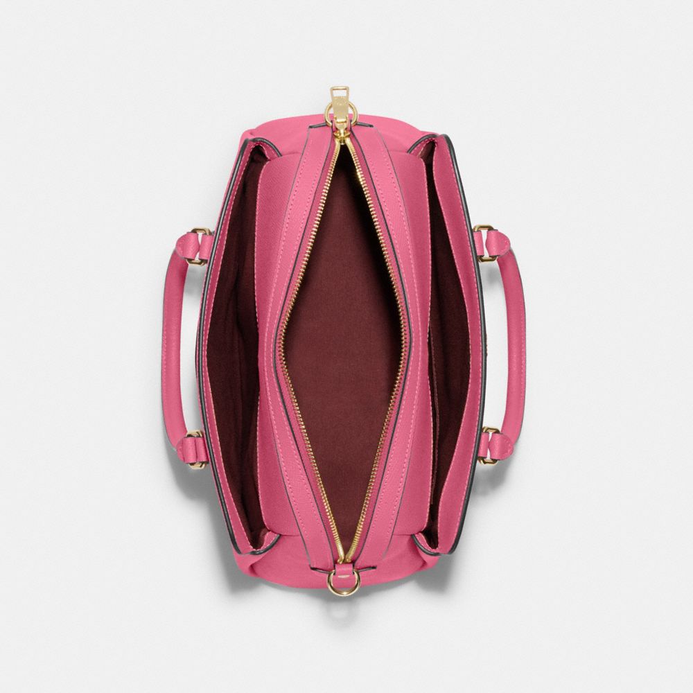 COACH®,DARCIE CARRYALL,Cuir Cross-grain,Im/Petunia,Inside View,Top View