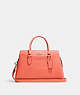 COACH®,DARCIE CARRYALL,Leather,Medium,Anniversary,Silver/Tangerine,Front View
