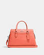COACH®,DARCIE CARRYALL BAG,Leather,Medium,Anniversary,Silver/Tangerine,Front View