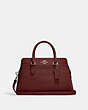 COACH®,DARCIE CARRYALL BAG,Leather,Medium,Anniversary,Silver/Wine,Front View