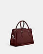 COACH®,DARCIE CARRYALL BAG,Leather,Medium,Anniversary,Silver/Wine,Angle View