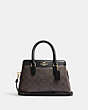 COACH®,MINI DARCIE CARRYALL IN SIGNATURE CANVAS,pvc,Small,Gold/Brown Black,Front View