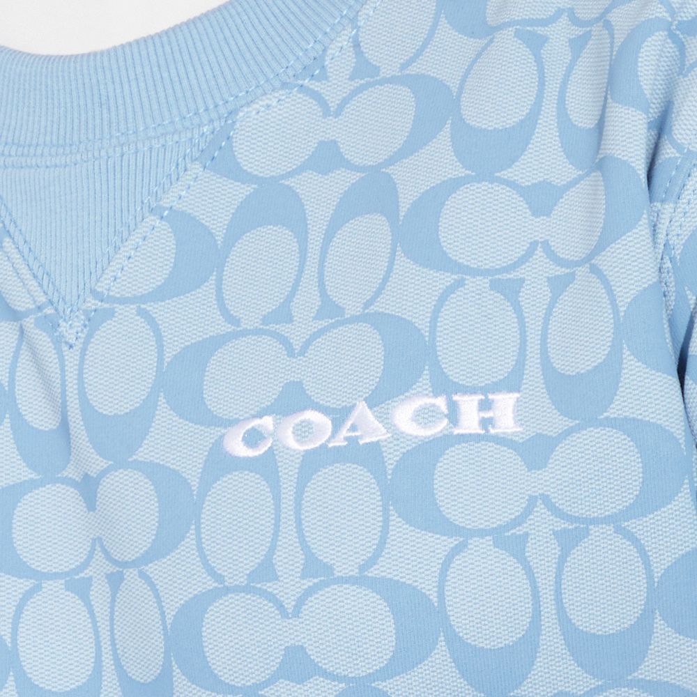 Coach, Tops, Nwt Coach Outlet Signature Chambray Crewneck Sweatshirt