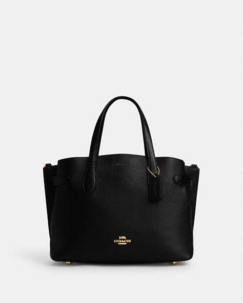 COACH®,HANNA CARRYALL,Large,Gold/Black Multi,Front View