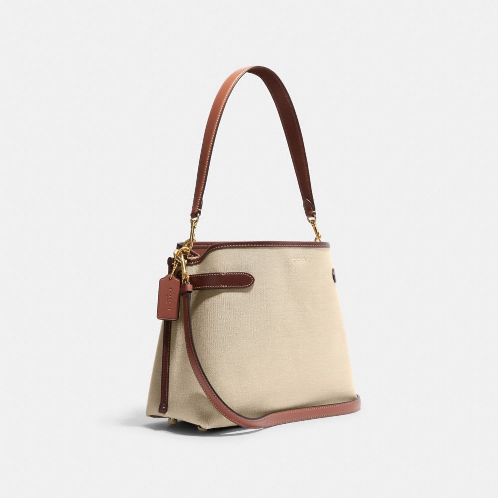 COACH®,Hanna Shoulder Bag With Coach,,Angle View