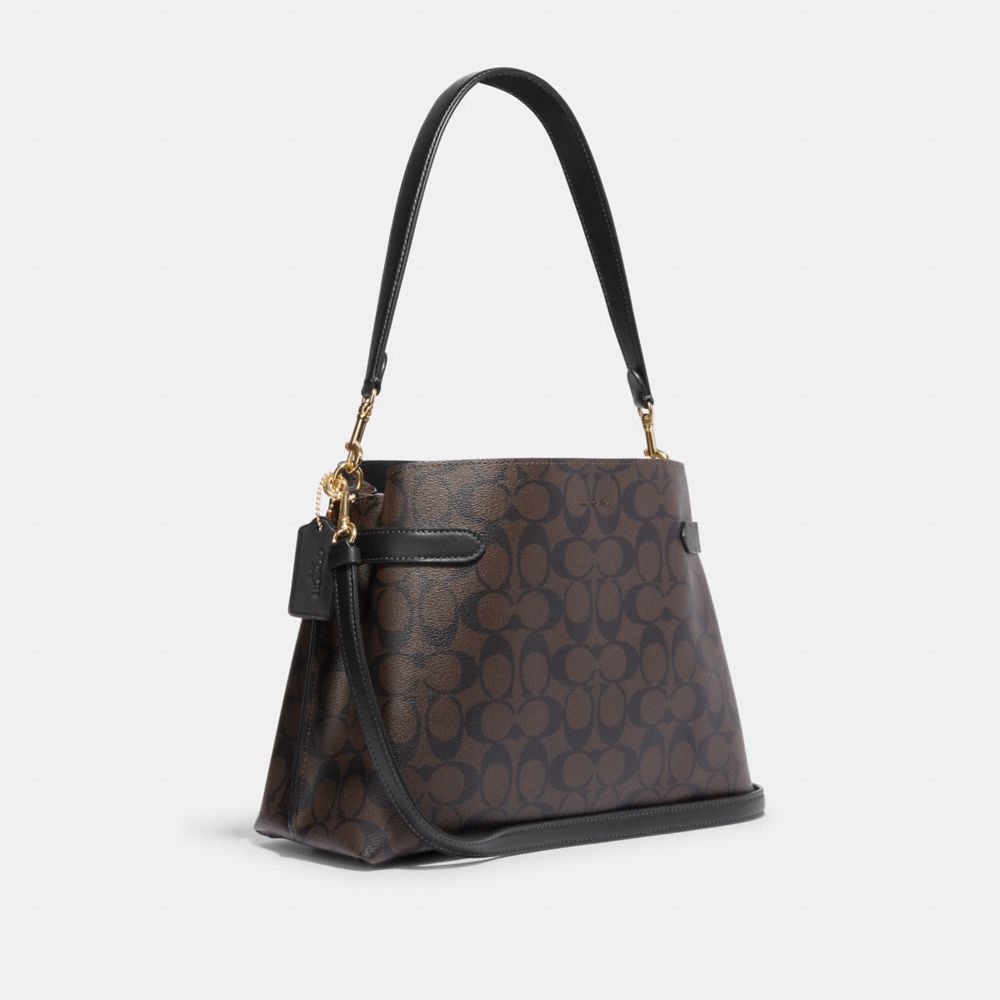 Coach Outlet Hanna Shoulder Bag in Signature Canvas - Brown