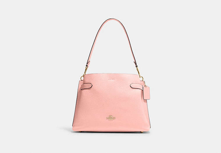 COACH®,HANNA SHOULDER BAG,Cuir,Or/Rose coquille,Front View