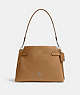 COACH®,HANNA SHOULDER BAG,Leather,Medium,Silver/Light Saddle,Front View