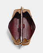 COACH®,HANNA SHOULDER BAG,Leather,Medium,Silver/Light Saddle,Inside View,Top View