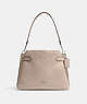 COACH®,HANNA SHOULDER BAG,Leather,Medium,Silver/Steam,Front View
