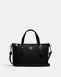 COACH®,MINI GALLERY CROSSBODY,Crossgrain Leather,Small,Gold/Black,Front View