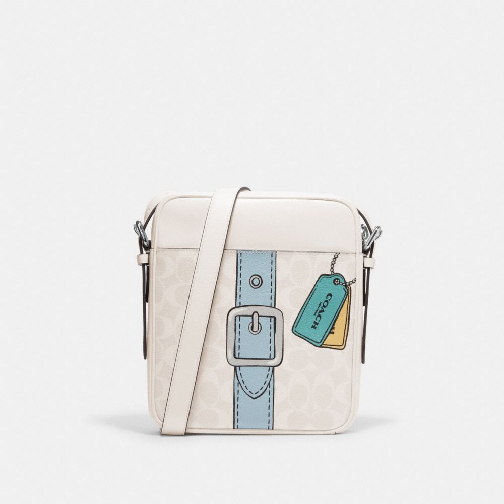 COACH®  Hudson Crossbody 21 In Signature Canvas With Trompe L'oeil Print