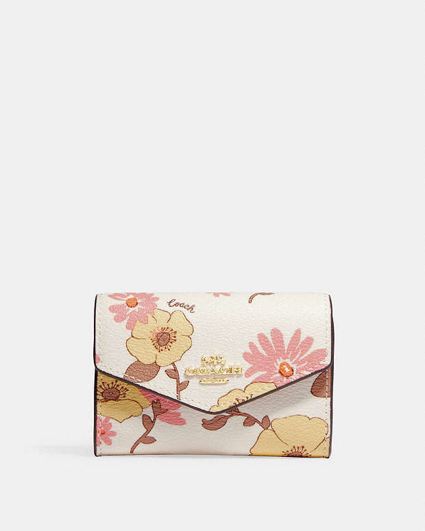 COACH® | Flap Card Case With Floral Cluster Print