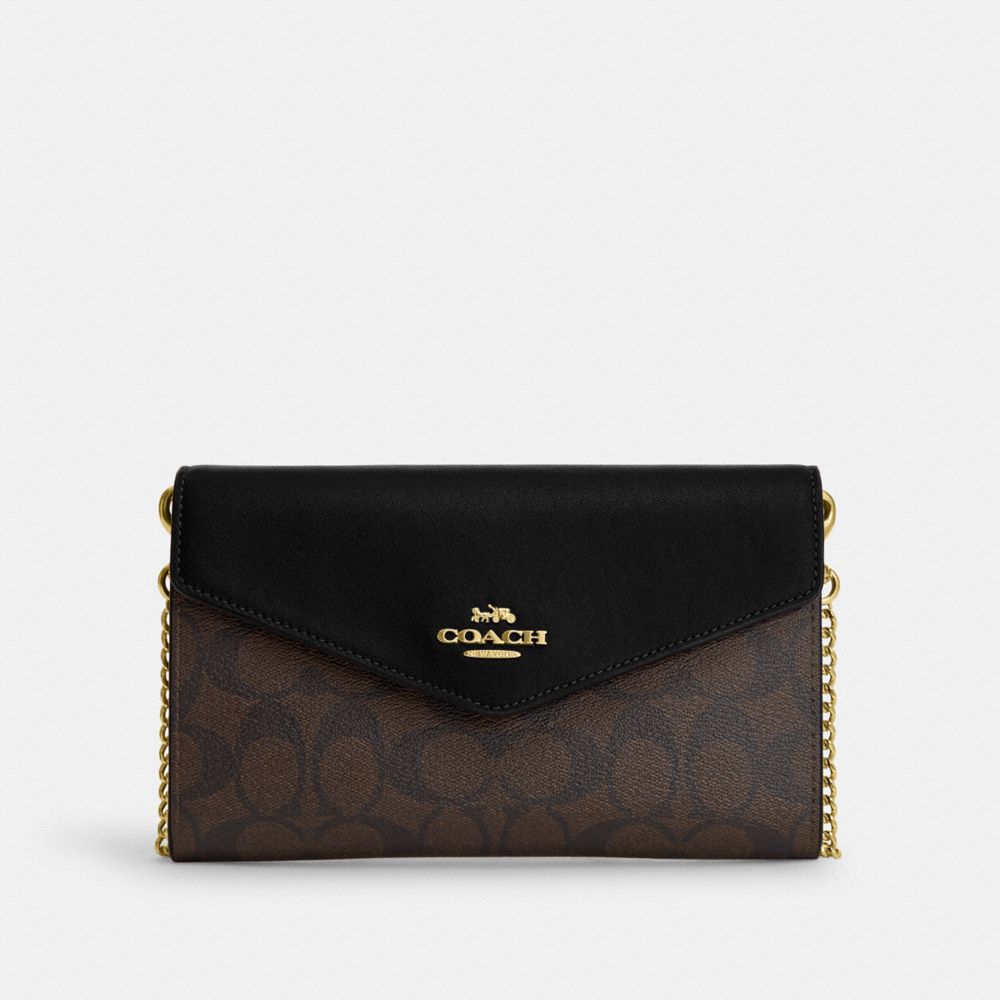 COACH®,Envelope Clutch Crossbody In Signature Canvas,,Front View