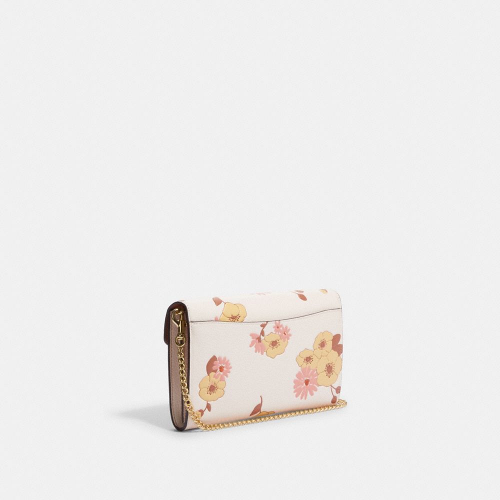 Coach Envelope Clutch Crossbody In Signature Canvas With Floral