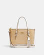 COACH®,MOLLIE TOTE 25 IN STRAW,Medium,Gold/Chalk Multi,Front View