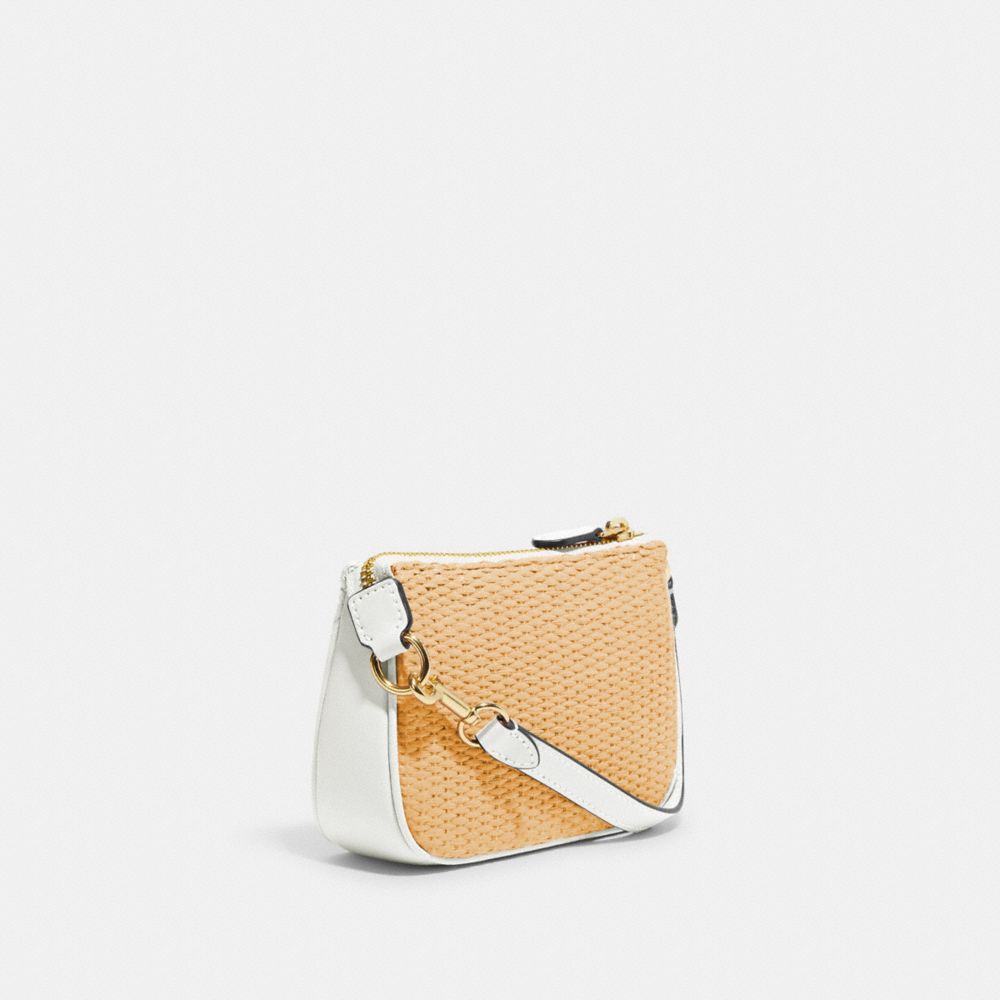 COACH®,NOLITA 15 IN STRAW,Straw,Mini,Gold/Chalk Multi,Angle View