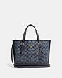 COACH®,MOLLIE TOTE 25 IN SIGNATURE CHAMBRAY,Medium,Gold/Denim Multi,Front View