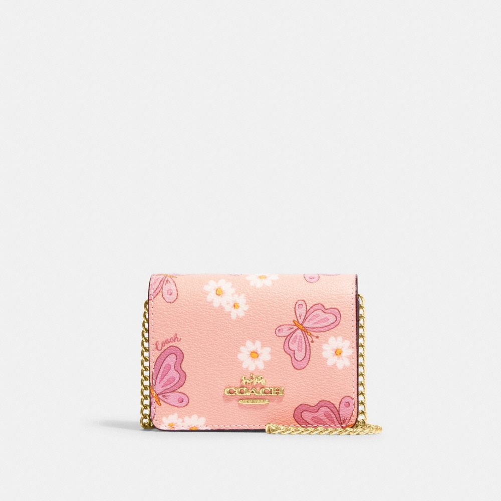 COACH®  Mini Wallet On A Chain With Lovely Butterfly Print