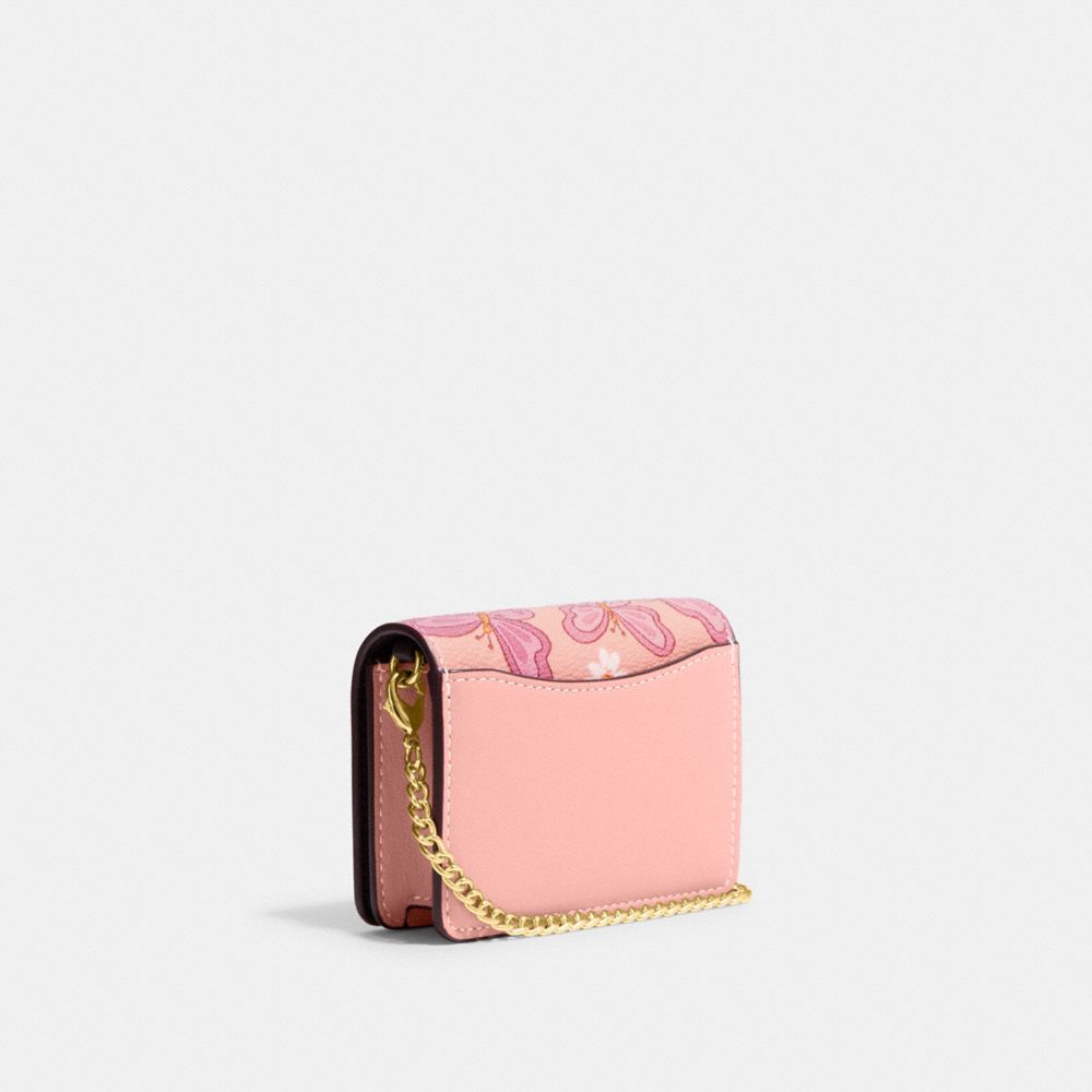 Wallet On Chain - Pink leather mini-bag