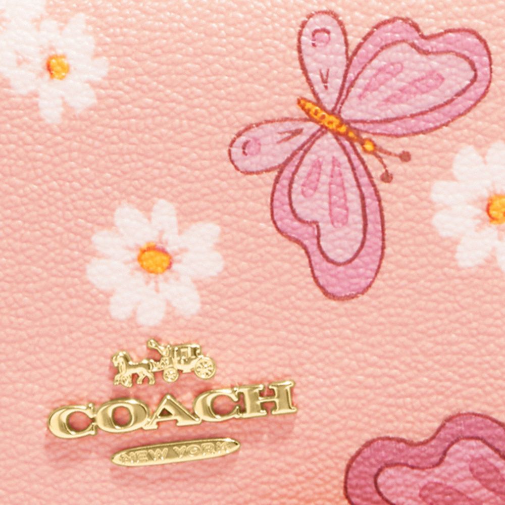 Coach Mini Wallet on a Chain with Lovely Butterfly Print