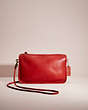 COACH®,VINTAGE BASIC BAG,Glovetanned Leather,Mini,Brass/Red,Front View