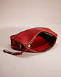 COACH®,VINTAGE BASIC BAG,Glovetanned Leather,Mini,Brass/Red,Inside View,Top View