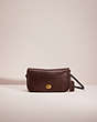 COACH®,VINTAGE DINKY BAG,Glovetanned Leather,Brass/Brown,Front View