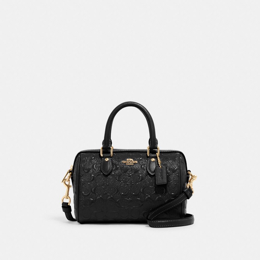 coach mini bennett embossed black