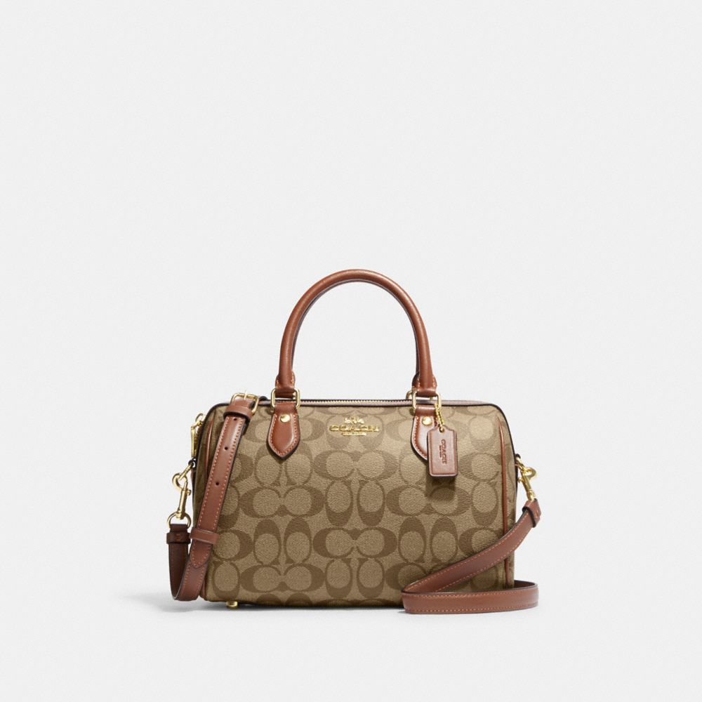 COACH®  Mini Rowan Satchel In Blocked Signature Canvas