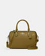 COACH®,ROWAN SATCHEL BAG,Leather,Medium,Everyday,Silver/Citron,Front View