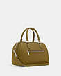COACH®,ROWAN SATCHEL BAG,Leather,Medium,Everyday,Silver/Citron,Angle View