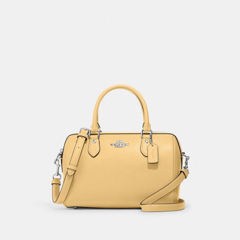 COACH®,Rowan Satchel Bag,Leather,Satchel,Belt,Gold Metal,Casual,,Front View