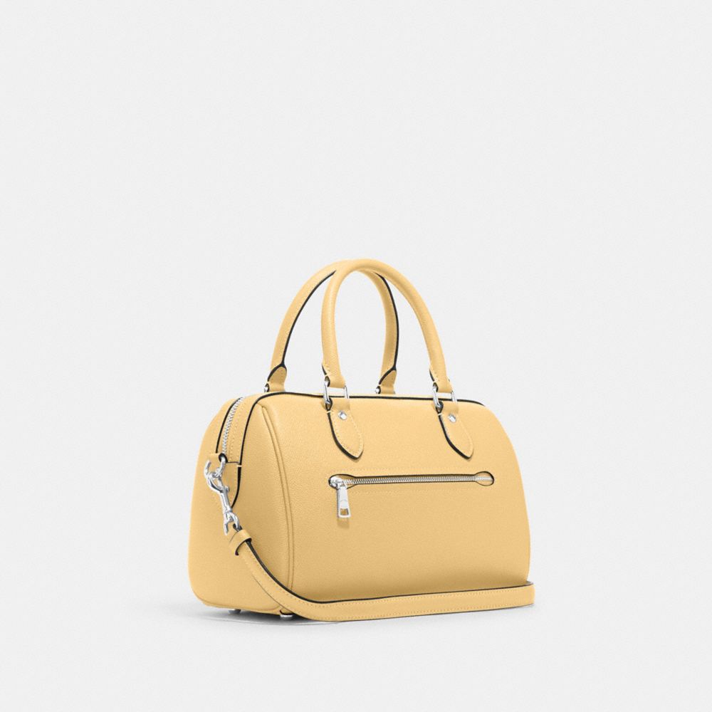 COACH®,Rowan Satchel Bag,Leather,Satchel,Belt,Gold Metal,Casual,,Angle View