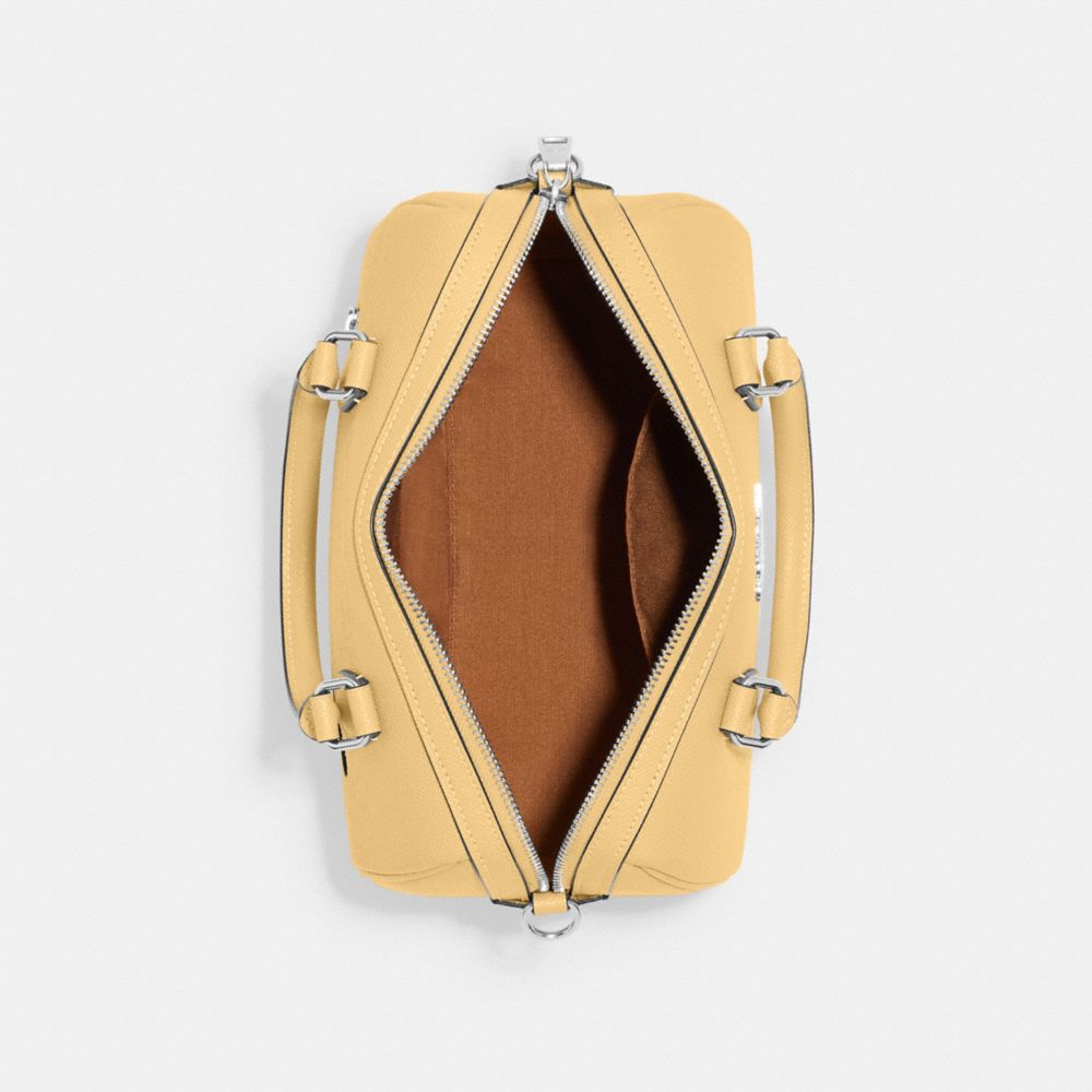 COACH®,Rowan Satchel Bag,Leather,Satchel,Belt,Gold Metal,Casual,,Inside View,Top View