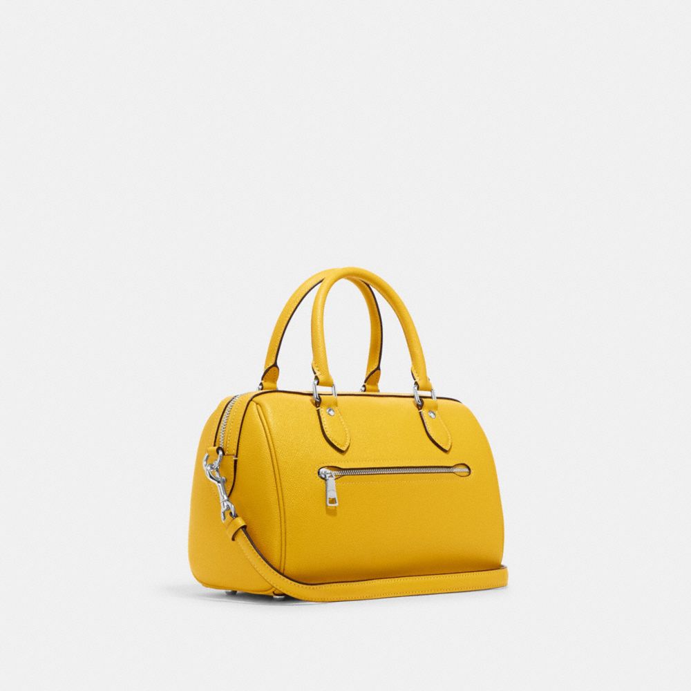 COACH®,Rowan Satchel Bag,Leather,Satchel,Belt,Gold Metal,Casual,,Angle View
