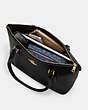 COACH®,GALLERY TOTE,Leather,X-Large,Everyday,Gold/Black,Inside View, Top View