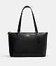 COACH®,GALLERY TOTE,Leather,X-Large,Everyday,Gold/Black,Front View