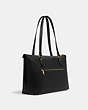 COACH®,GALLERY TOTE,Leather,X-Large,Everyday,Gold/Black,Angle View