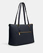 COACH®,GALLERY TOTE,Leather,Large,Everyday,Gold/Midnight,Angle View