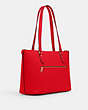COACH®,GALLERY TOTE,Leather,X-Large,Everyday,Gold/Electric Red,Angle View