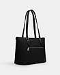 COACH®,GALLERY TOTE,Leather,Large,Everyday,Silver/Black,Angle View