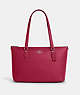 COACH®,GALLERY TOTE,Leather,Large,Everyday,Silver/Bright Violet,Front View