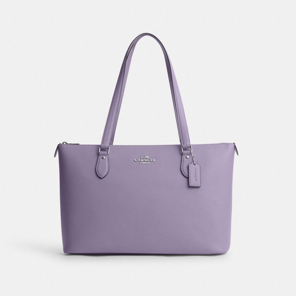 COACH®,CABAS GALLERY,Cuir,Argent/Violet pâle,Front View