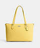 COACH®,GALLERY TOTE,Leather,Large,Everyday,Silver/Retro Yellow,Front View