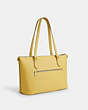 COACH®,GALLERY TOTE,Leather,Large,Everyday,Silver/Retro Yellow,Angle View
