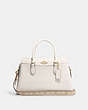 COACH®,DARCIE CARRYALL WITH SIGNATURE CANVAS DETAIL,Medium,Gold/Chalk,Front View