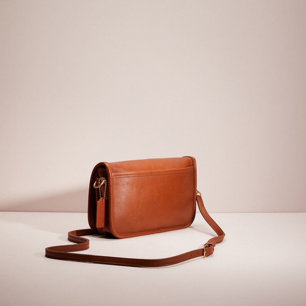 Coach Penny Shoulder Purse in Glovetanned Leather Orange