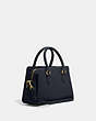 COACH®,MINI DARCIE CARRYALL,Crossgrain Leather,Small,Anniversary,Gold/Midnight,Angle View