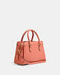 COACH®,MINI DARCIE CARRYALL,Crossgrain Leather,Small,Anniversary,Gold/Light Coral,Angle View